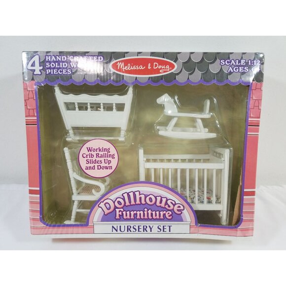 Melissa & Doug Dollhouse Furniture Nursery Set Dollhouse Furniture  Scale 1:12 - Picture 3 of 16
